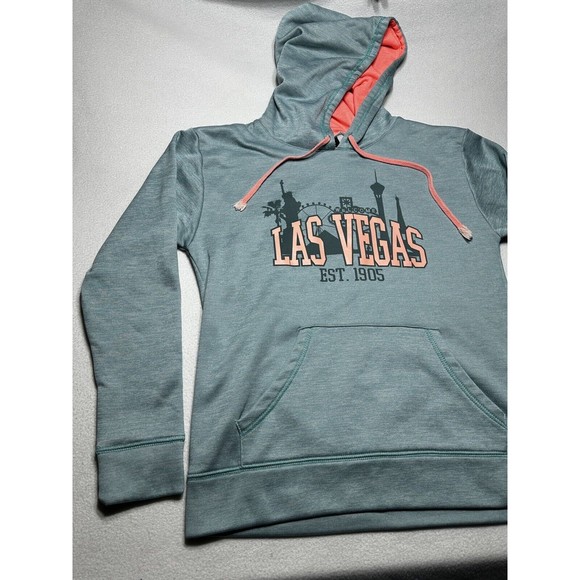 Las Vegas Hoodie Womens Medium Heather Pullover Sweatshirt Fleece Lined - Picture 6 of 14